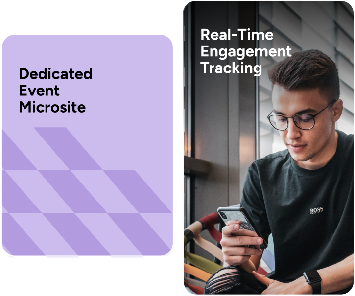 A dedicated event microsite with real-time engagement tracking