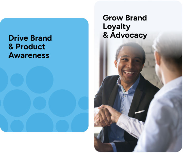 Drive brand and product awareness & grow brand loyalty and advocacy Drive brand and product awareness & grow brand loyalty and advocacy