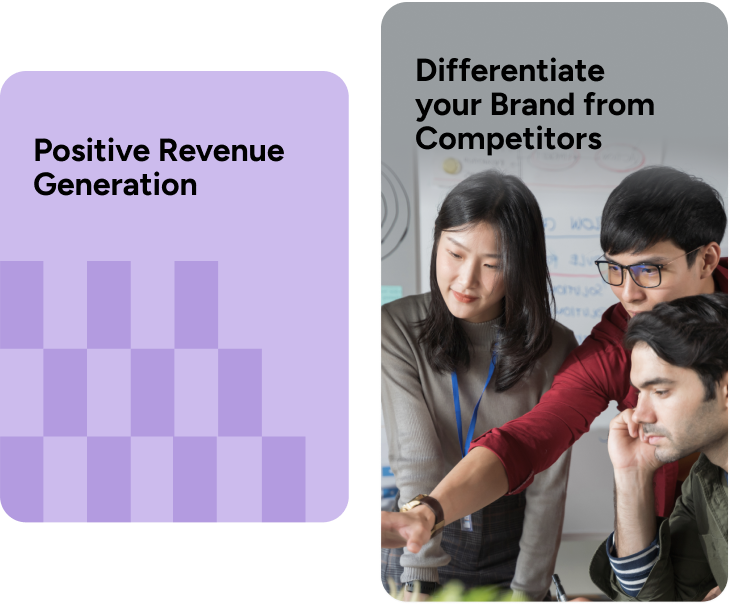 Positive revenue generation & differentiate your brand from competitors Positive revenue generation & differentiate your brand from competitors